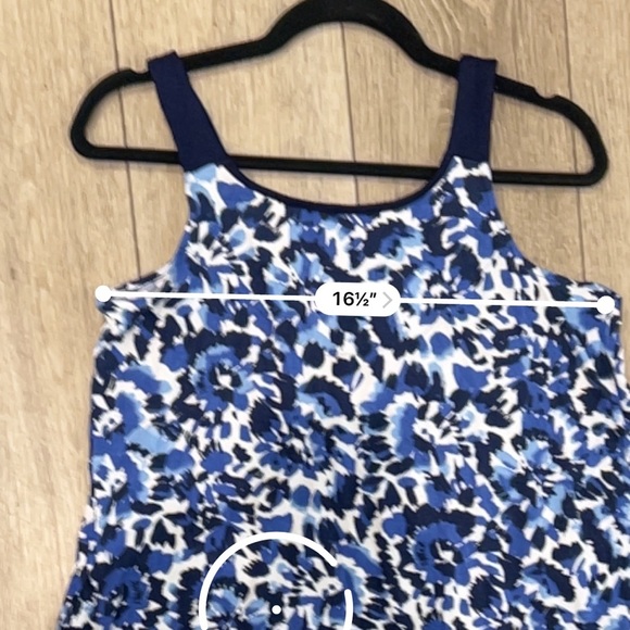 Simply Vera Vera Wang Blue and White Patterned Mini Dress - Picture 9 of 9